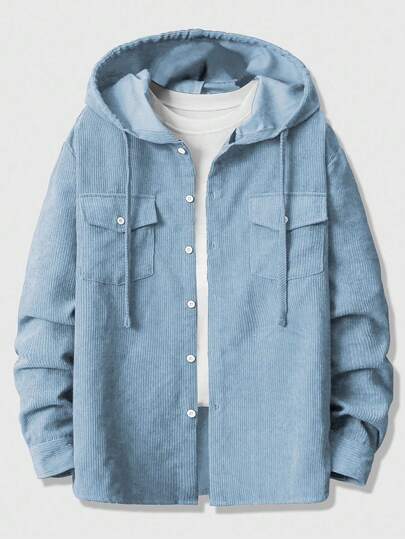 Street Life معطف كاجوال بغطاء رأس بأكمام طويلة ذو لون أحادي، خريف/شتاء