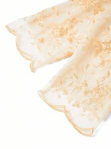 Ellevyn 金色蕾丝夹克和连衣裙优雅女士套装，适合派对、商务聚会 - 金色 - 查看 9