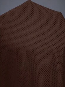 Powerista 休闲纯色短袖弧形下摆运动T恤健身房女士衬衫 - 咖啡棕 - 查看 7