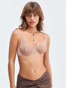 LOUNGEISTA 5 chiếc/gói Áo ngực mỏng cúp ngực màu trơn thoải mái cho nữ, Áo ngực thoáng mát - Nhiều màu - Xem 7