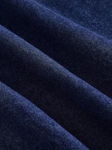 SHEIN MOD Women's Casual Waist Cinched Backless Sleeveless Denim Dress, Summer