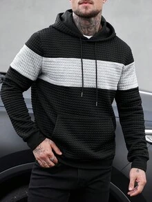 Manfinity CasualCool Męska bluza z kapturem w kontrastowym kolorze, casualowa, jesień/zima