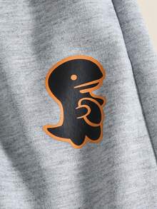 Pantalones casuales y versátiles con estampado de dinosaurio para niño - Gris - Ver 4