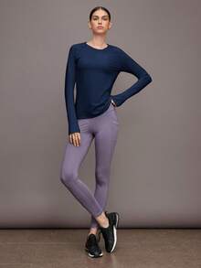 Activina 女士圆领运动长袖 T 恤 - 藏蓝色 - 查看 7