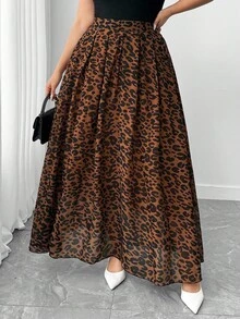 Elenzga Váy voan họa tiết da báo thời trang thu đông cỡ lớn, thanh lịch cho lễ tốt nghiệp, ngày lễ, ngày lễ tình nhân, lễ hội âm nhạc, ngày của mẹ, lễ Halloween, lễ tạ ơn, lễ Phục sinh, ngày quốc khánh, khiêu vũ, hẹn hò, tiệc tùng, đám cưới, dã ngoại, mùa thu/đông - màu nâu - Xem 1