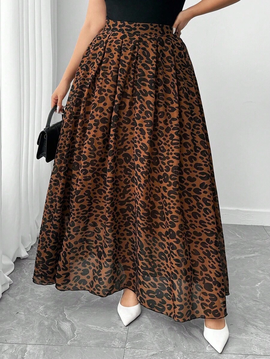 Elenzga Váy voan họa tiết da báo thời trang thu đông cỡ lớn, thanh lịch cho lễ tốt nghiệp, ngày lễ, ngày lễ tình nhân, lễ hội âm nhạc, ngày của mẹ, lễ Halloween, lễ tạ ơn, lễ Phục sinh, ngày quốc khánh, khiêu vũ, hẹn hò, tiệc tùng, đám cưới, dã ngoại, mùa thu/đông - màu nâu - Xem 1