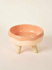 Zazumi PETSIN 1pc Pet Cat Neck Protective Water/Food Bowl, Plastic Macaron Color 4-Legs Bowl