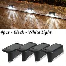 4个太阳能LED灯，防水花园灯，自动点亮户外灯，花园庭院装饰，适用于庭院、楼梯扶手、围栏、墙壁照明