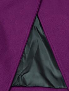 Aveloria Modichic Abrigo de lana de doble botonadura con solapa para damas - Morado - Ver 7