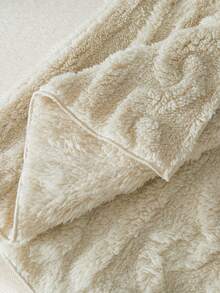 青少年女孩休闲百搭百搭家居服和学校日常粗针织条纹毛绒领前开中长款秋冬夹克 - 卡其色 - 查看 8