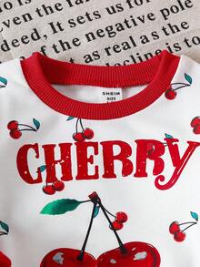 2pcs Toddler Kids Letter Print Long Sleeve Top And Leopard Flare Pants Set, Cute And Comfortable Sweatshirt Outfit For Spring/Autumn Fall Winter