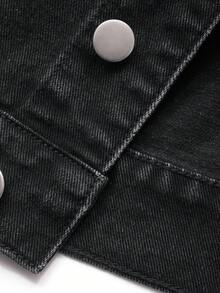 DAZY Men's Black Washed Distressed Jacket Set, Autumn