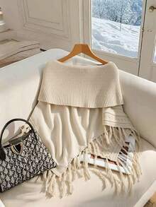 Franclia Neuer Herbst/Winter Europäischer & Amerikanischer Retro Mode Sexy Streetwear asymmetrischer Quasten Pullover für Frauen