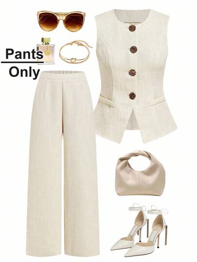 Ellevyn 女士休闲直筒裤，简约时尚，适合日常通勤