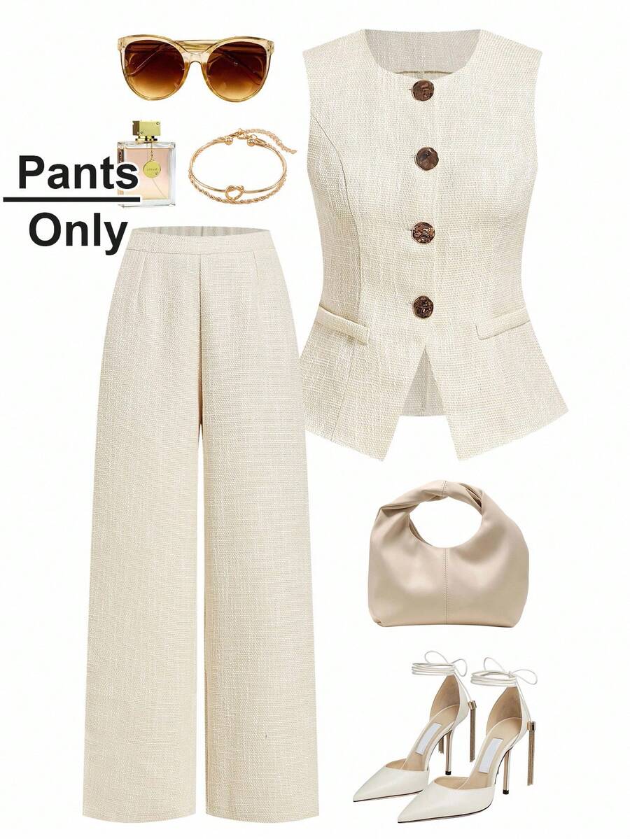 Ellevyn 女士休闲直筒裤，简约时尚，适合日常通勤