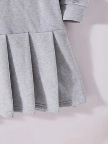 青少年女孩豹紋長袖美式秋季風格秋季套裝秋季洋裝女孩洋裝 - 灰色 - 查看 3