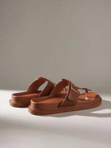 Solecia صنادل نسائية مسطحة، أحذية عطلة عصرية متعددة الاستخدامات سهلة الارتداء