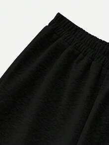 SHEIN Tall CURVE Plus Size Fleece Tights Women's Thermal Lined Gray Sweatpants, Thick Thermal & Warm For Deep Winter - Black - View 6