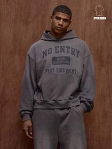 Musero Hoodie Tracksuit Premium Efek Washed Ukuran Besar dengan Cetakan Grafis, Hanya untuk Musim Gugur/Semi/Panas - Hitam - View 1