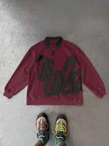 Manfinity Dauomo Men's Casual Contrast Color Print Sweatshirt, Autumn/Winter