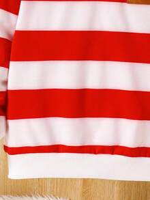 SHEIN Young Boy Fitted Crew Neck Raglan Sleeve Striped Sweatshirt - Multicolor - View 4