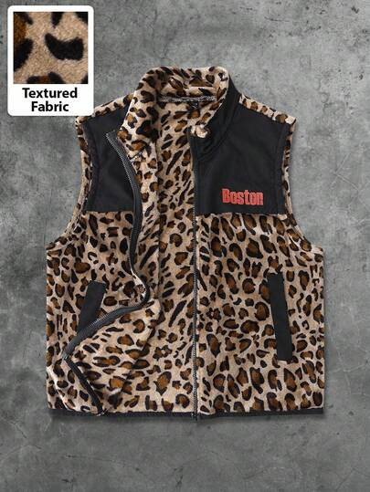 Street Life Gilet da uomo in tessuto morbido con texture in stile mimetico americano, adatto per l'autunno/inverno