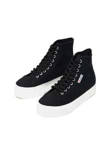 Superga 2708 Hi-Top Women Sneakers Black S41273W - Black and White - View 2