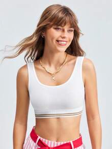 LOUNGEISTA 4pcs/Set Women Solid Color Breathable & Comfortable Vest Top Setfor Summerfor Summer - Multicolor - View 7