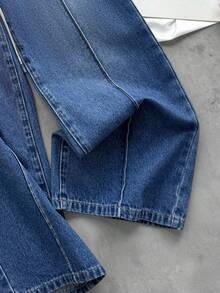 SHEIN Mädchen Loose Fit Blaue Jeans mit Gummibund