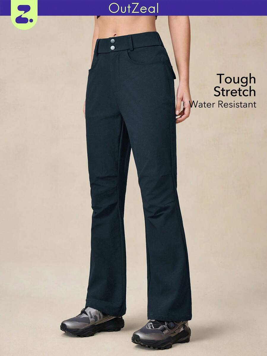 OutZeal 女式无 PFC 防水弹力尼龙户外裤，适合秋季徒步露营 - 藍色 - 查看 1
