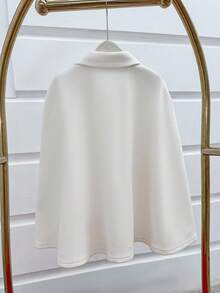SHEIN Unity Women's Vintage White Woolen Cloak Coat, Autumn/Winter - Apricot - View 2