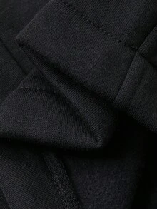 DAZY Conjunto de Moletom com Capuz Estampa de Letra Gótica Estilo de Rua Preto, Outono/Inverno para Homens - Preto - Visão 7