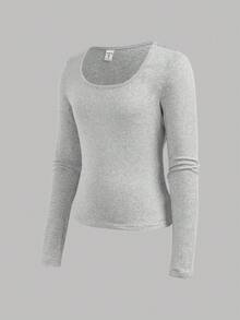 Girlism 4 件套青少年女童圆领长袖针织纯色修身百搭上衣，适合秋冬季的百搭 T 恤 - 彩色 - 查看 4