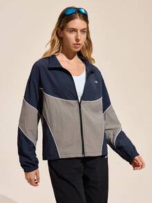 Exploreva Damen Sport Jacken Gestrickt Y2K Reißverschluss Locker Lässig Jacke, Frühling & Herbst, Herbst Winter Jacken, Nylon Jacken, Sportbekleidung, Alltagsjacke Sportmode, Sportbekleidung, Trainingsanzug, Rückkehr zur Schule, Retro Streetwear Streetstyle. Preppy, Blokecore, Damen Athleisure Damen Athleisure Wear Workout Reißverschluss Jacke Damen Track Jacke Sportbekleidung Damen