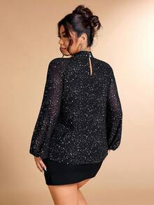 Cravure 大码全印花优雅长袖衬衫