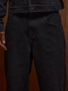 Musero Regular Fit Basic Denim Jeans Pocket Detailing Fall/Autumn Winter Capsule - Black - View 5