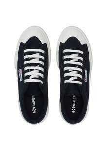 Superga 2631 Stripe Platform Women Sneakers Black S5111SW - Black and White - View 3