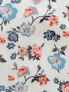 SHEIN 秋冬款青少年女孩休闲乡村碎花保暖夹克 - 杏色 - 查看 4