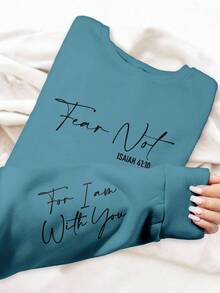 INAWLY Women's Letter Print Crew Neck Long Sleeve Sweatshirt, Autumn/Winter