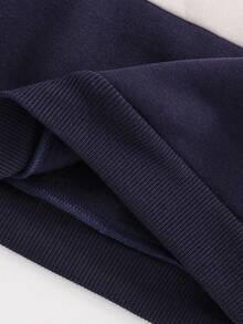 Cozy Pixies 男婴撞色圆领长袖套头卫衣，百搭舒适的秋冬女童服装