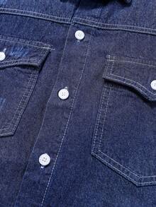 Manfinity Homme 男士休闲水洗长袖牛仔衬衫，秋季