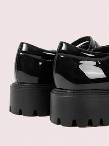 CUCCOO DOLLMOD 女式黑色厚底圆头可爱优雅简约百搭玛丽珍鞋 - 黑色 - 查看 9