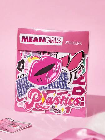 Mean Girls X SHEIN Letter Graphic Stickers, Suitable For Water Bottles, Mobile Phones, Protective Covers, Laptops, Skateboards, Etc, Gifts For Friends