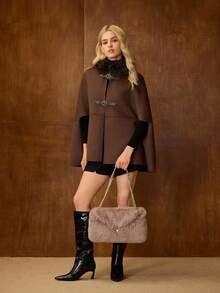 MOTF PREMIUM FUZZY CHAIN DETAIL SHOULDER BAG - Volcanic Gray - View 7