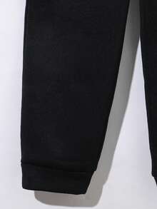 SHEIN 青少年男孩休闲二合一运动衫和运动裤套装 - 墨綠色 - 查看 9