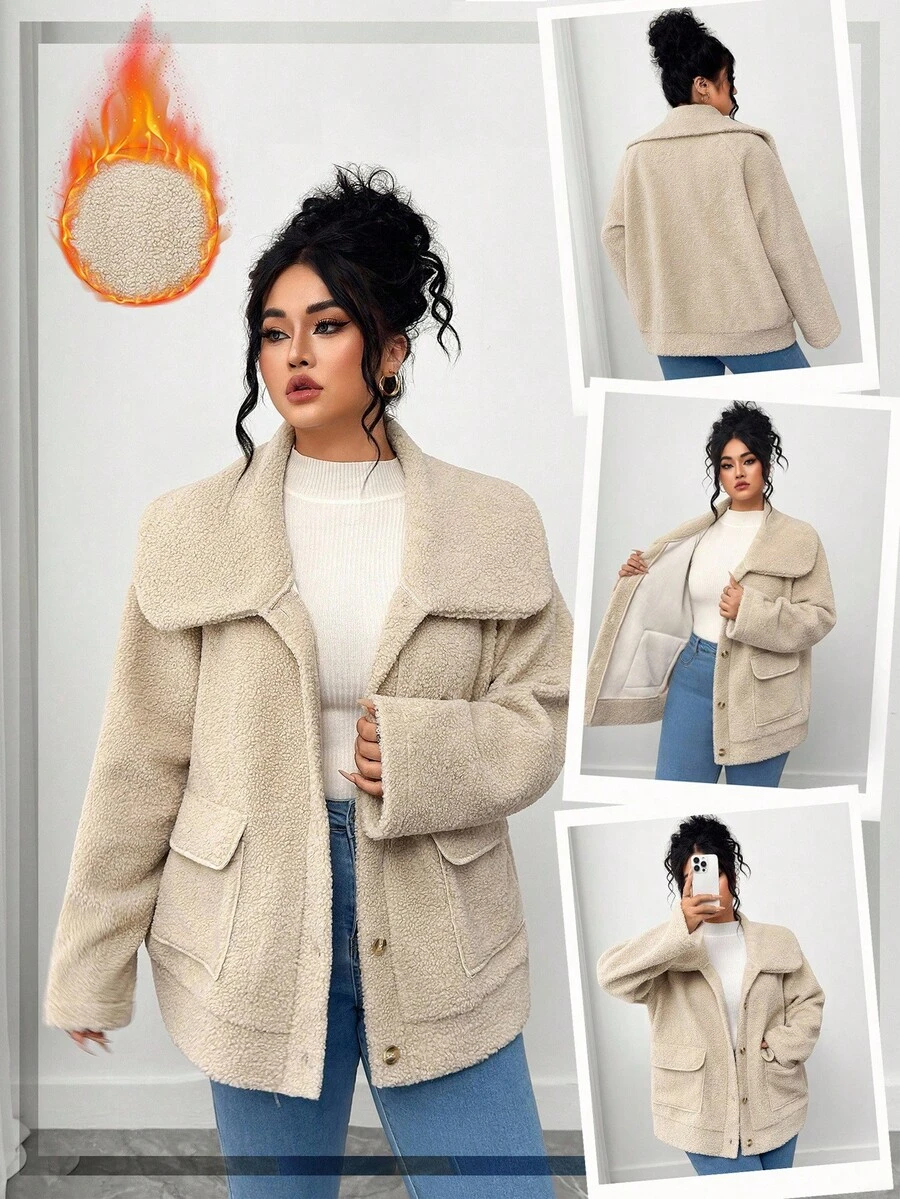 Elenzga Halloween Plus Size Coats - Khaki - View 1