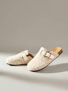 Solecia Dam Platta slip-on casual loafers, plysch, moderiktiga mångsidiga bekväma skor, aprikos, ljusbrun, höst/vinter - Aprikos - Visa 5