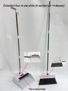 SHEIN Broom And Dustpan, Broom, Long Handle Kitchen Scrub Brush And Dustpan, Non-Stick Floor Cleaning Tools, Floor Brush And Dustpan Set, Suitable For Home, Office, School Dorm, Household Cleaning, Folding New Soft-Bristle Broom And Dustpan Combo - Multicolor - View 14