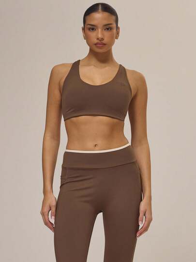 Musera Sport Sport Heart Back Detail Sports Bra Elegant Casual Active Workout Gym Back To School Pilates Winter