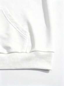 Slaydiva Sudadera holgada de mujer con capucha con cordón, de manga larga, con estampado minimalista de labios en color blanco, para otoño/invierno - Blanco - Ver 6